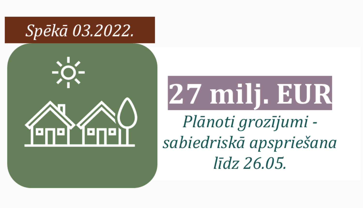 ikona ar atbalsta apmēru un apstiprināšanas datumu