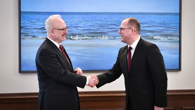 Ministrs Raimonda Čudara tikšanās ar Valsts prezidentu Egilu Levitu