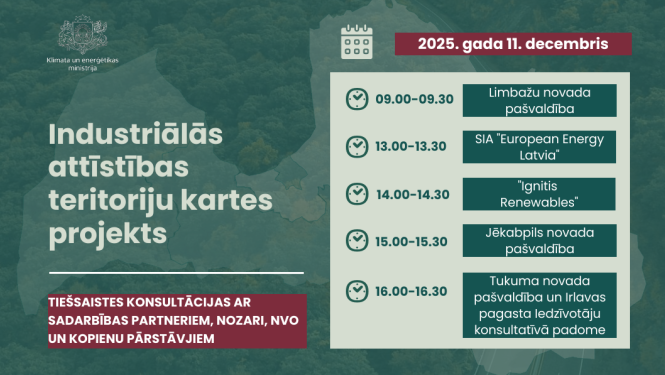 Industriālās attīstības teritoriju kartes projekts - grafiks