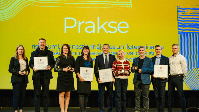 Nominācijas "Prakse" balvas saņēmēji četru ilgtspējas dimensiju ietvaros: vide, sabiedrība, ekonomika un kultūra.