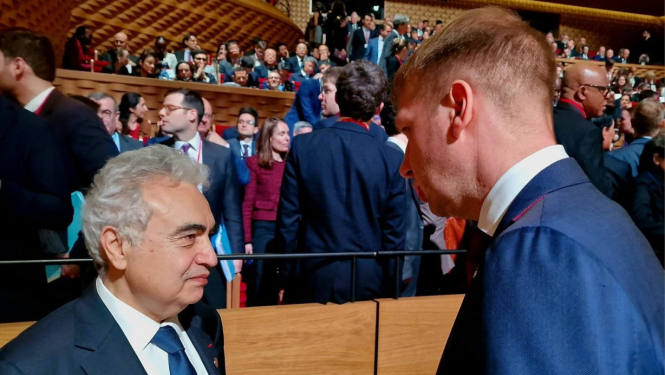 IEA izpilddirektors Fatihs Birols un ministrs Kaspars Melnis