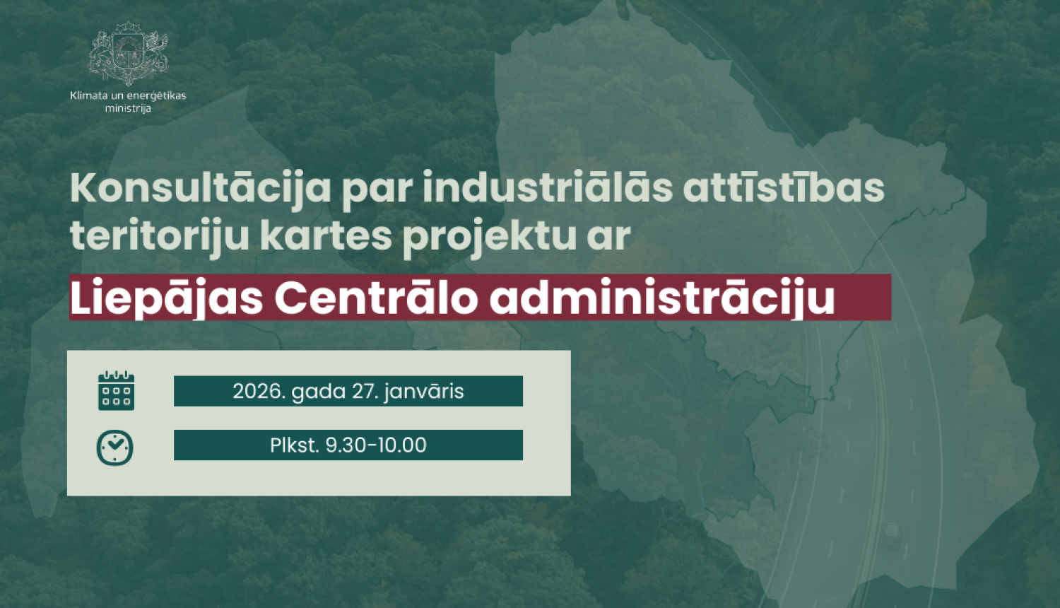 Industriālās attīstības teritoriju kartes projekts - konsultāciju grafiks