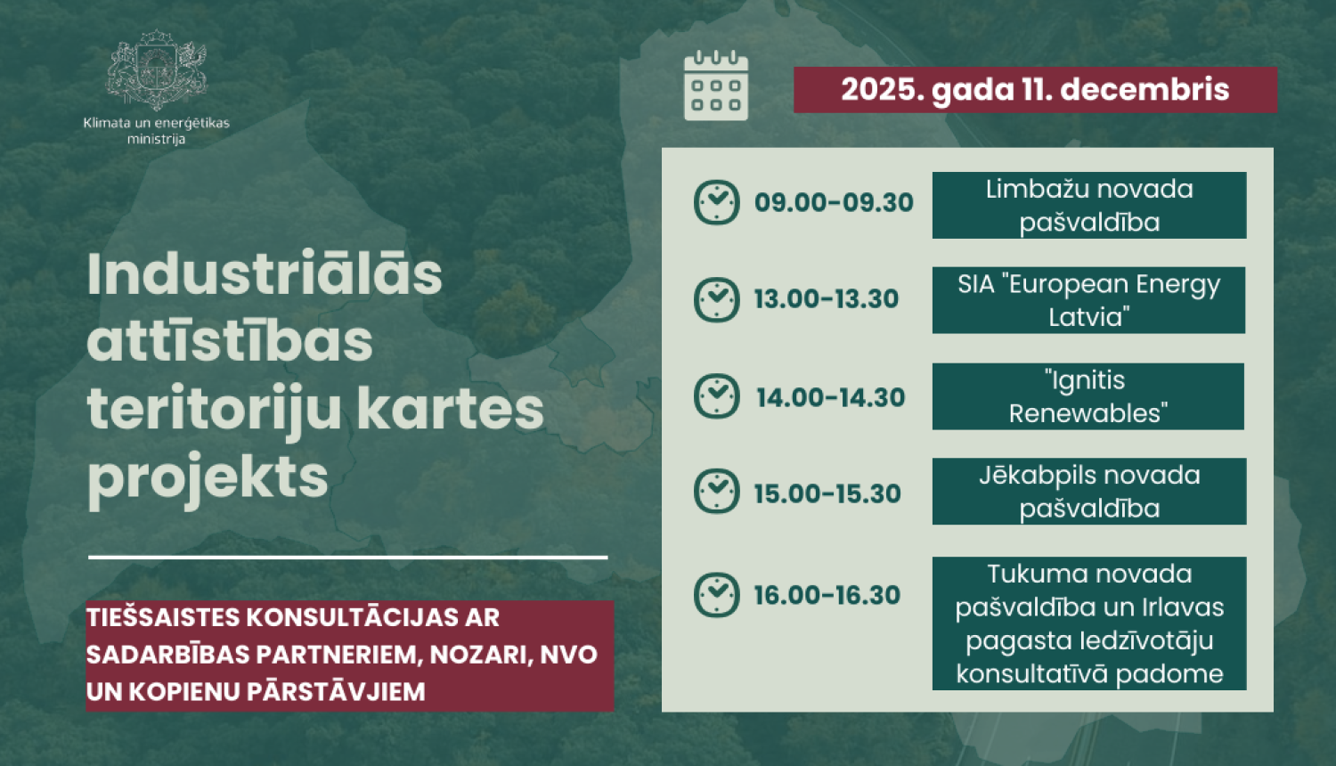 Industriālās attīstības teritoriju kartes projekts - grafiks