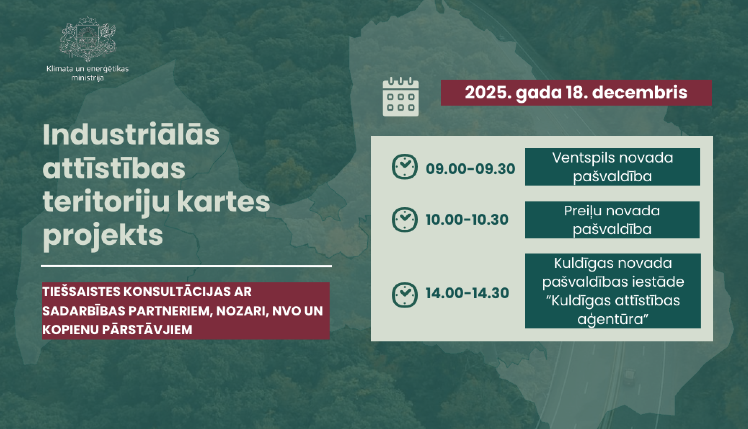 Industriālās attīstības teritoriju kartes projekts - grafiks